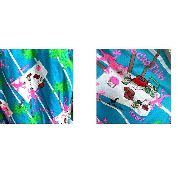 VTG Hand Tailored  Kaseys Tuxedo Shirt Small  Hawaii Gecko Palm Tree Pro… - Picture 5 of 12